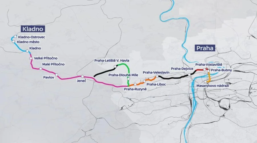 Grafic: Prague – Airport – Kladno | Správa železnic