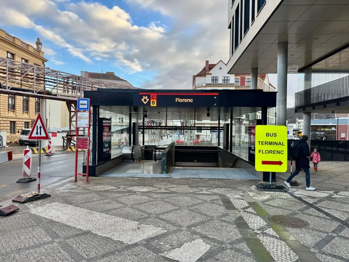 Metro Florenc: Exit Towards Central Bus Station reopened