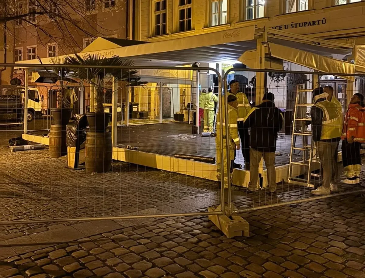 The End of Another Illegal Street Garden in the Centre of Prague