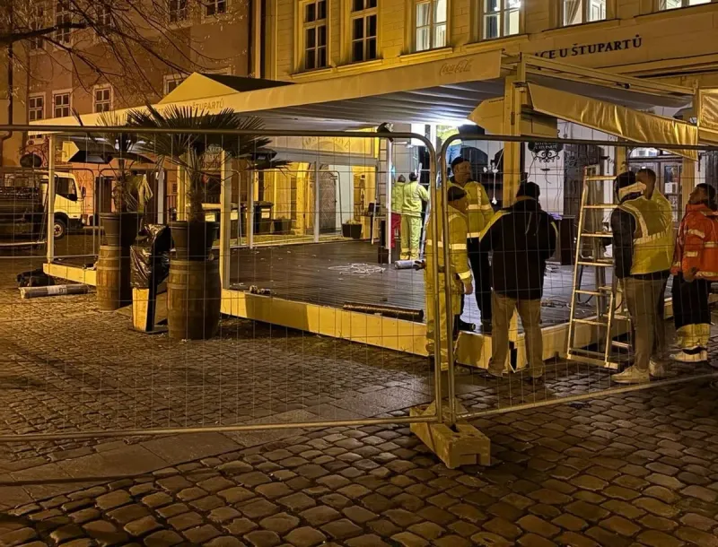 The End of Another Illegal Street Garden in the Centre of Prague