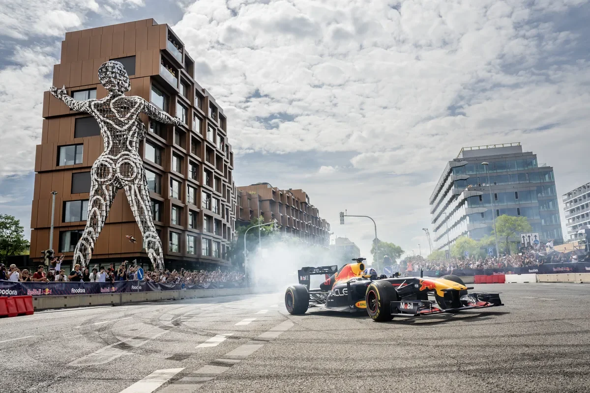 Thousands of Motorsport Fans at the Red Bull Showrun in Prague
